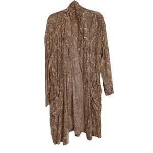Free People Half Moon Duster in Nude Printed Kimono
